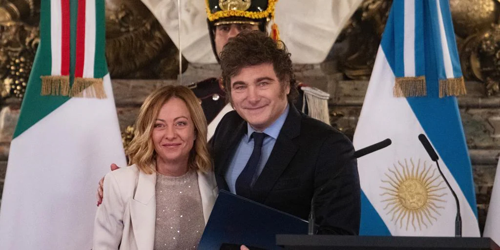 Milei and Meloni seal a political alliance in the Casa Rosada