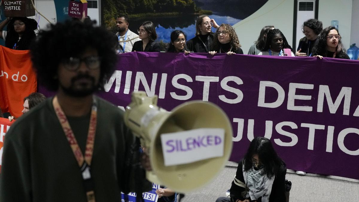 Silent protest by climate activists at COP29 in Azerbaijan