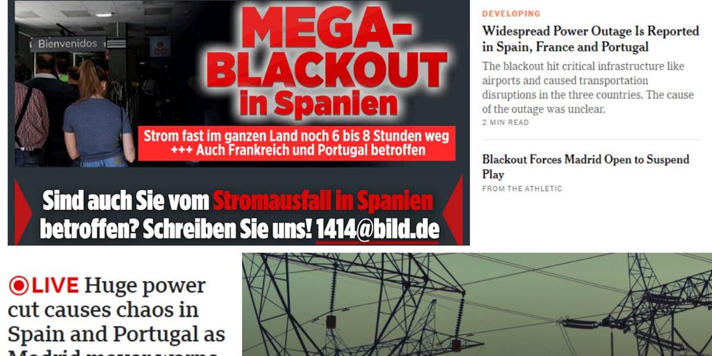 The international press reacts to the fall of the electricity grid in Spain and Portugal