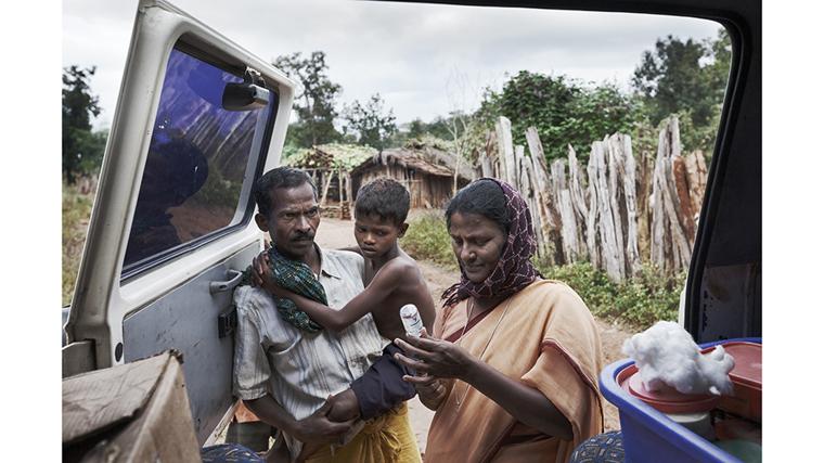 Chhattisgarh, India. A rural medical team serves settlers in a remote village of the state. With the suspension of USAID financial support, many communities have run out of basic health coverage