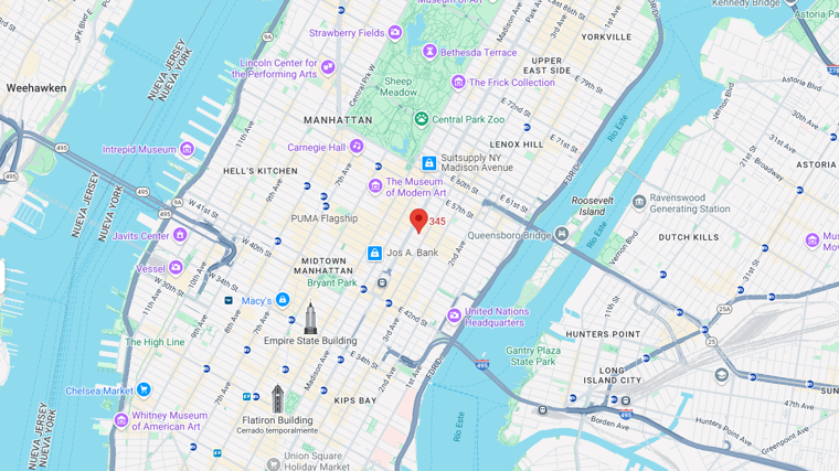 Screen capture of the shooting location, 345 Park Avenue