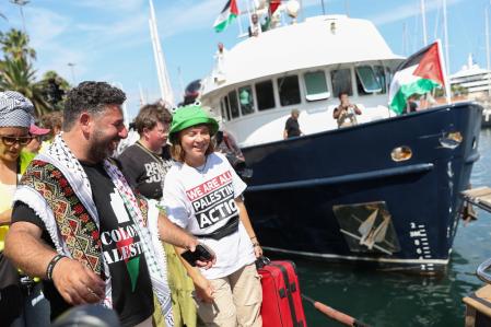 Activists prepare for the flotilla