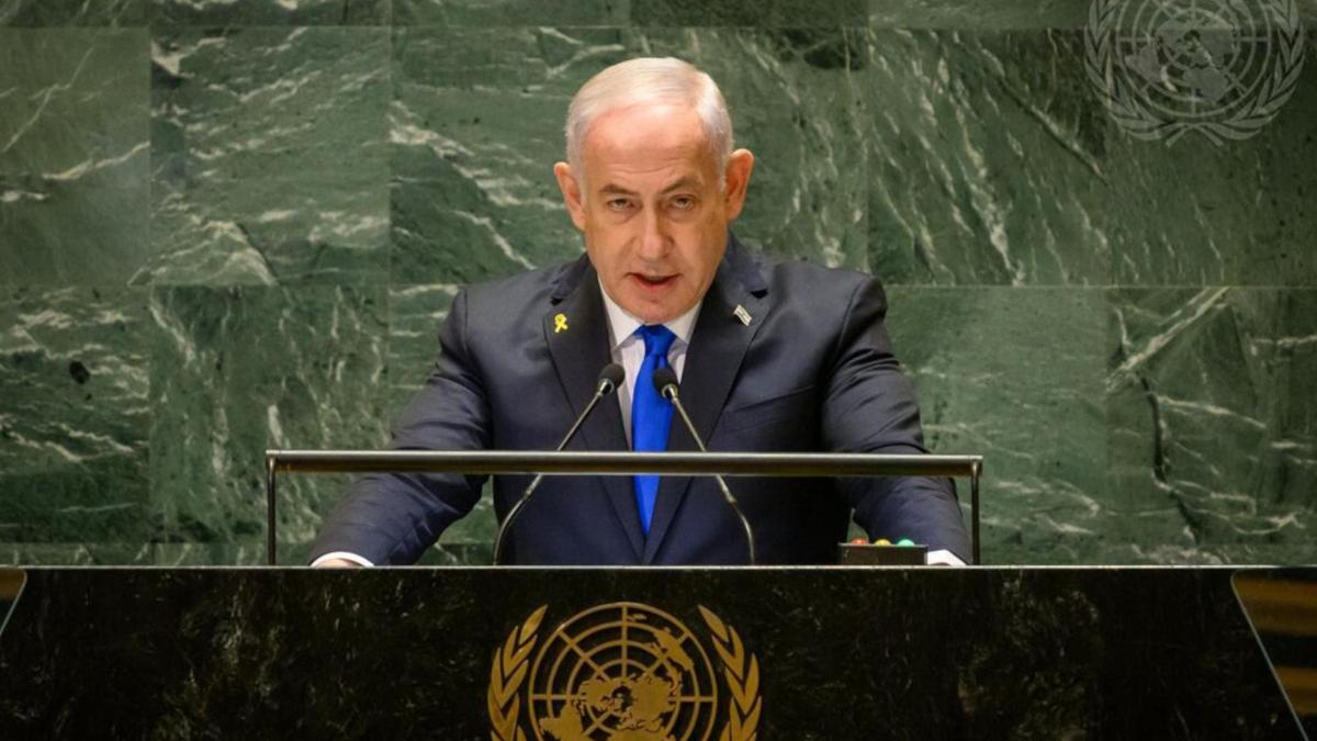 Netanyahu orders to convey his speech against the UN throughout the Gaza Strip