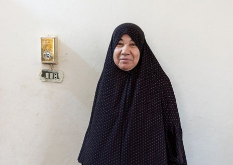 Unmistakable sorrow in the eyes of a refugee.